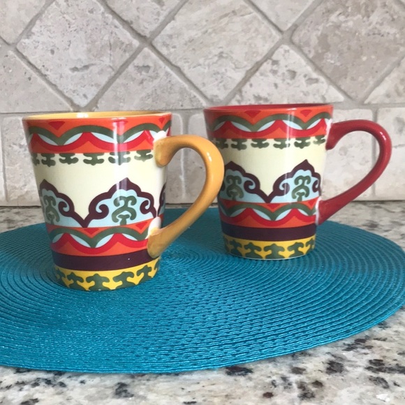 2 Euro Ceramica Mugs/Cups Aztec Pattern - Picture 2 of 7